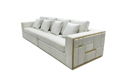 Picture of Divani Casa Mobray - Glam Light Grey Velvet + Gold Sofa