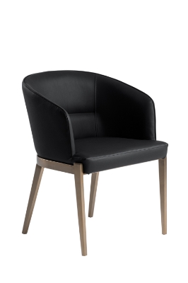 Picture of Modrest Kravitz - Modern Dark Grey Vegan Leather + Antique Brass Dining Chair