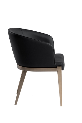 Picture of Modrest Kravitz - Modern Dark Grey Vegan Leather + Antique Brass Dining Chair