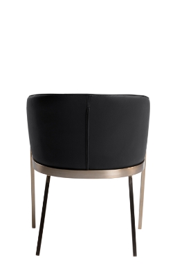 Picture of Modrest Kravitz - Modern Dark Grey Vegan Leather + Antique Brass Dining Chair