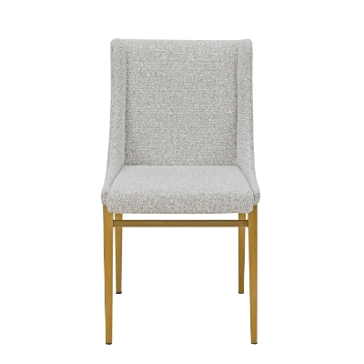 Picture of Modrest Mimi  - Modern Light Grey Fabric + Antique Brass Dining Chair (Set of 2)