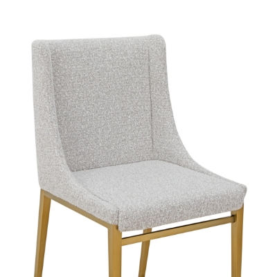 Picture of Modrest Mimi  - Modern Light Grey Fabric + Antique Brass Dining Chair (Set of 2)