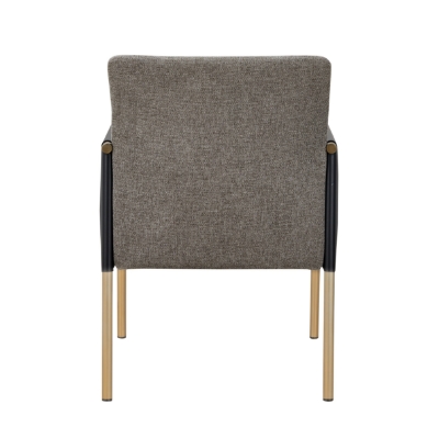 Picture of Modrest Engel - Modern Dark Grey Vegan Leather + Grey Fabric + Antique Brass Dining Chair