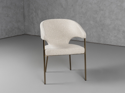 Picture of Modrest Claudine - Modern Light Grey Fabric & Antique Brass Dining Chair