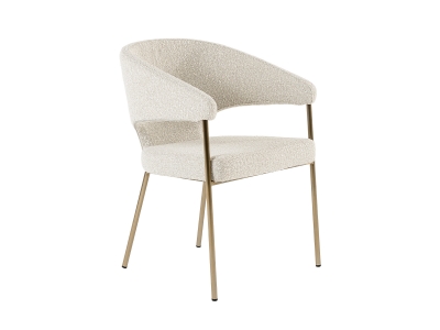 Picture of Modrest Claudine - Modern Light Grey Fabric & Antique Brass Dining Chair