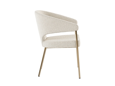 Picture of Modrest Claudine - Modern Light Grey Fabric & Antique Brass Dining Chair