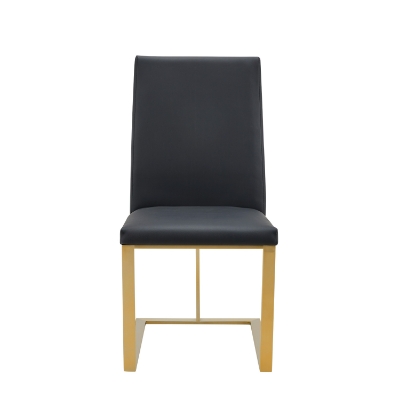 Picture of Modrest Frankie - Modern Dark Grey Vegan Leather + Antique Brass Dining Chair