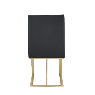 Picture of Modrest Frankie - Modern Dark Grey Vegan Leather + Antique Brass Dining Chair