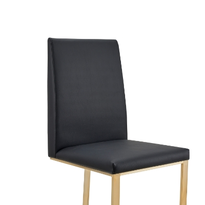 Picture of Modrest Frankie - Modern Dark Grey Vegan Leather + Antique Brass Dining Chair