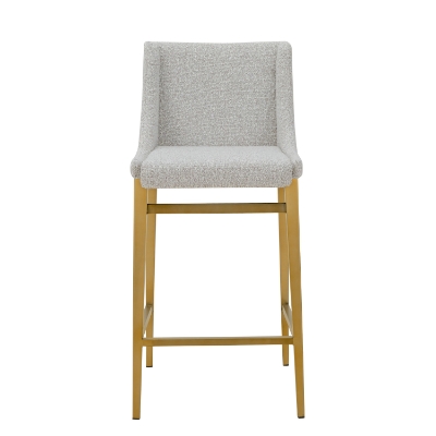 Picture of Modrest Mimi - Modern Light Grey Fabric + Antique Brass Counter Stool (Set of 2)