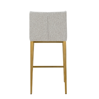 Picture of Modrest Mimi - Modern Light Grey Fabric + Antique Brass Counter Stool (Set of 2)