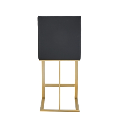 Picture of Modrest Frankie - Modern Dark Grey Vegan Lether + Antique Brass Counter Stool