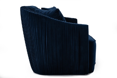 Picture of Divani Casa Palomar Modern Blue Velvet & Brass Sofa