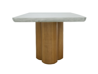 Picture of Modrest Bateman - Modern Faux Concrete + Walnut Dining Table