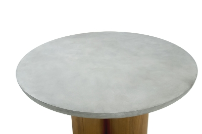 Picture of Modrest Bateman - Modern Faux Concrete + Walnut Round Dining Table