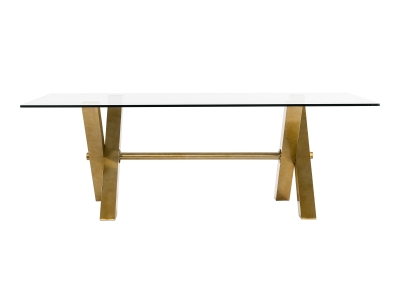 Picture of Modrest Dandy - Modern Golden & 15mm Glass Dining Table