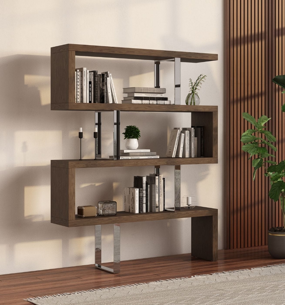 Picture of Modrest Maze Modern Walnut Bookcase