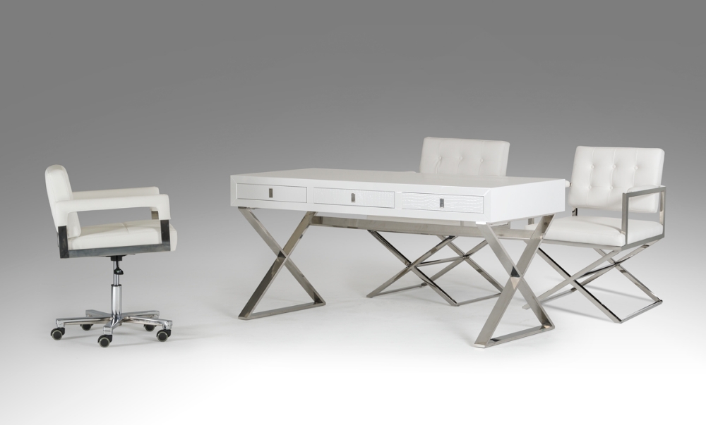 Picture of A&X Congress Transitional White Crocodile Office Desk