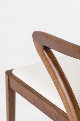 Picture of Modrest Falcon Mid-Century Walnut and Cream Dining Chair