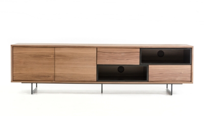 Picture of Modrest Torlonia Modern Walnut & Black TV Stand