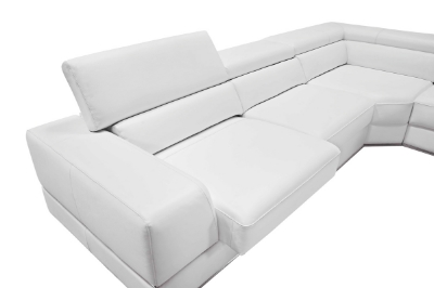 Picture of Divani Casa Pella - Modern White Italian Leather U Shaped Sectional Sofa