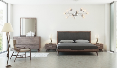 Picture of Nova Domus Soria Mid-Century Grey & Walnut Bedroom Set