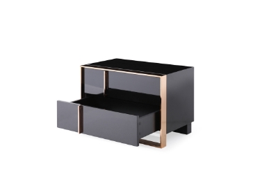 Picture of Nova Domus Cartier Modern Black & Rosegold Bedroom Set