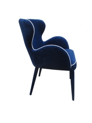 Picture of Modrest Tigard Mid-Century Blue Fabric Dining Chair