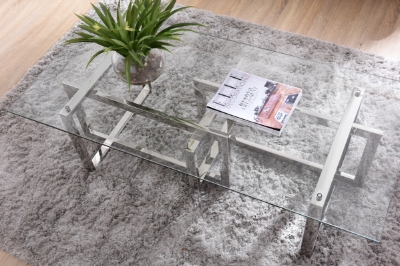 Picture of Modrest Valiant Modern Glass & Stainless Steel Coffee Table