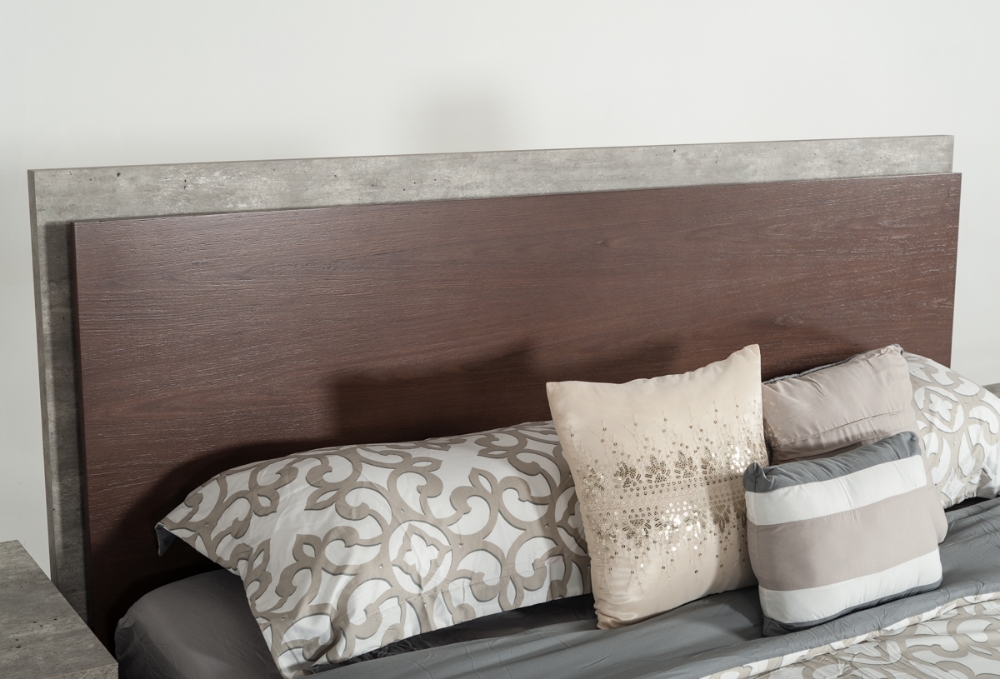 Picture of Nova Domus Conner Modern Dark Walnut & Faux Concrete Bed