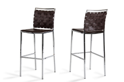 Picture of Shasta - Modern Brown Eco-Leather Bar Stool (Set of 2)