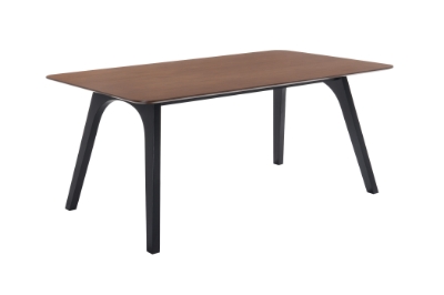 Picture of Modrest Laken Mid-Century Walnut & Black Dining Table