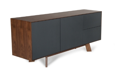 Picture of Modrest Weylyn Mid-Century Charcoal Grey & Walnut Buffet