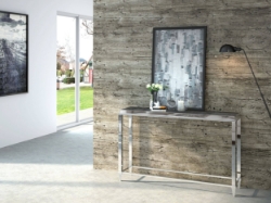 Picture of Modrest Agar Modern Glass & Stainless Steel Console Table