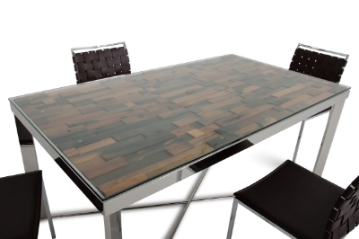 Picture of Modrest Santiago Modern Rectangular Wood Mosaic Dining Table