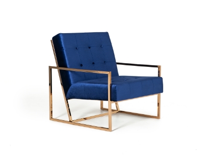 Picture of Modrest Samara Modern Blue & Gold Accent Chair