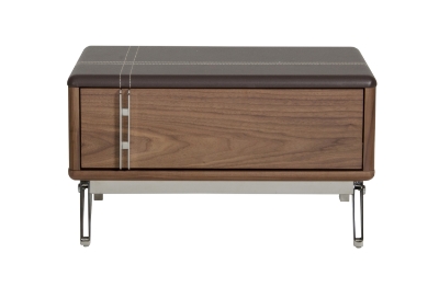 Picture of Nova Domus Ria Contemporary Brown Eco-Leather & Walnut Nightstand