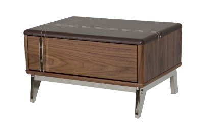 Picture of Nova Domus Ria Contemporary Brown Eco-Leather & Walnut Nightstand