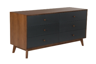 Picture of Nova Domus Dali Mid-Century Grey & Walnut Dresser