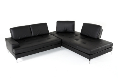 Picture of Lamod Italia Voyager - Modern Black Leather Right Facing Sectional Sofa