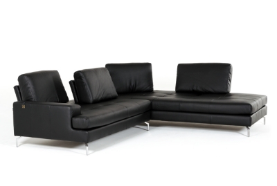 Picture of Lamod Italia Voyager - Modern Black Leather Right Facing Sectional Sofa