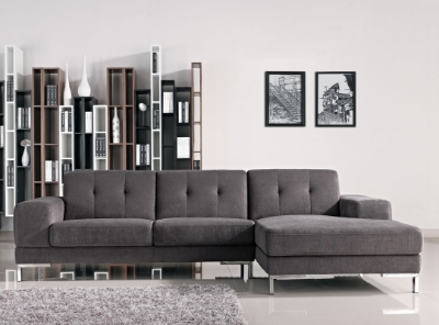 Picture of Divani Casa Forli - Modern Grey Fabric Right Facing Sectional Sofa