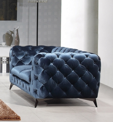 Picture of Divani Casa Delilah Modern Blue Fabric Loveseat