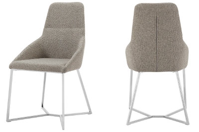 Picture of Stark - Modern Light Grey Fabric Dining Chair (Set of 2)