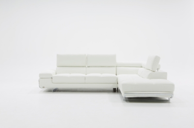 Picture of Divani Casa Myst Mini - Modern White Eco-Leather Right Facing Sectional Sofa