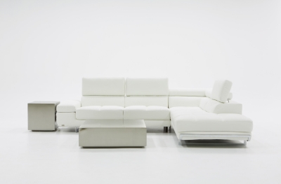 Picture of Divani Casa Myst Mini - Modern White Eco-Leather Right Facing Sectional Sofa