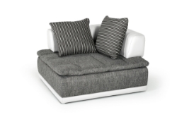 Picture of David Ferrari Panorama - Italian Modern Grey Fabric + White Leather Modular Sectional Sofa