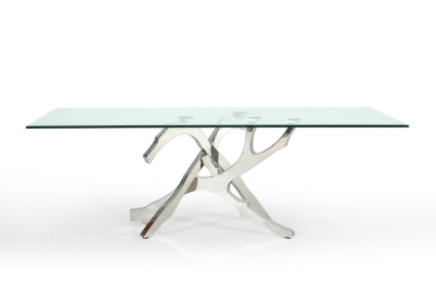 Picture of Modrest Legend Modern Glass & Stainless Steel Dining Table