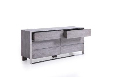 Picture of Modrest Arlene Modern Grey Elm & Stainless Steel Bedroom Set