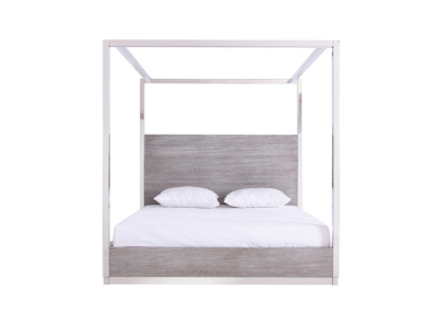 Picture of Modrest Arlene Modern Grey Elm & Stainless Steel Canopy Bed